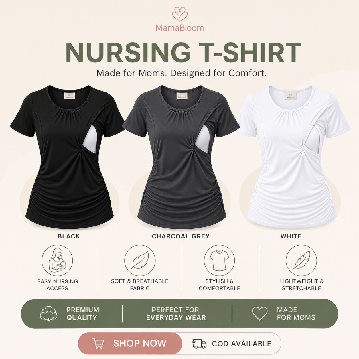 Nursing T-Shirt – Easy Breastfeeding Access